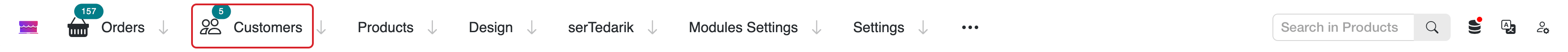 Menu Bar - Customers Badge