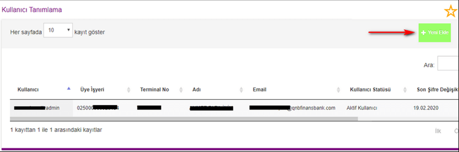 Virtual POS Settings in Panel