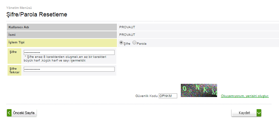 Virtual POS Settings in Panel