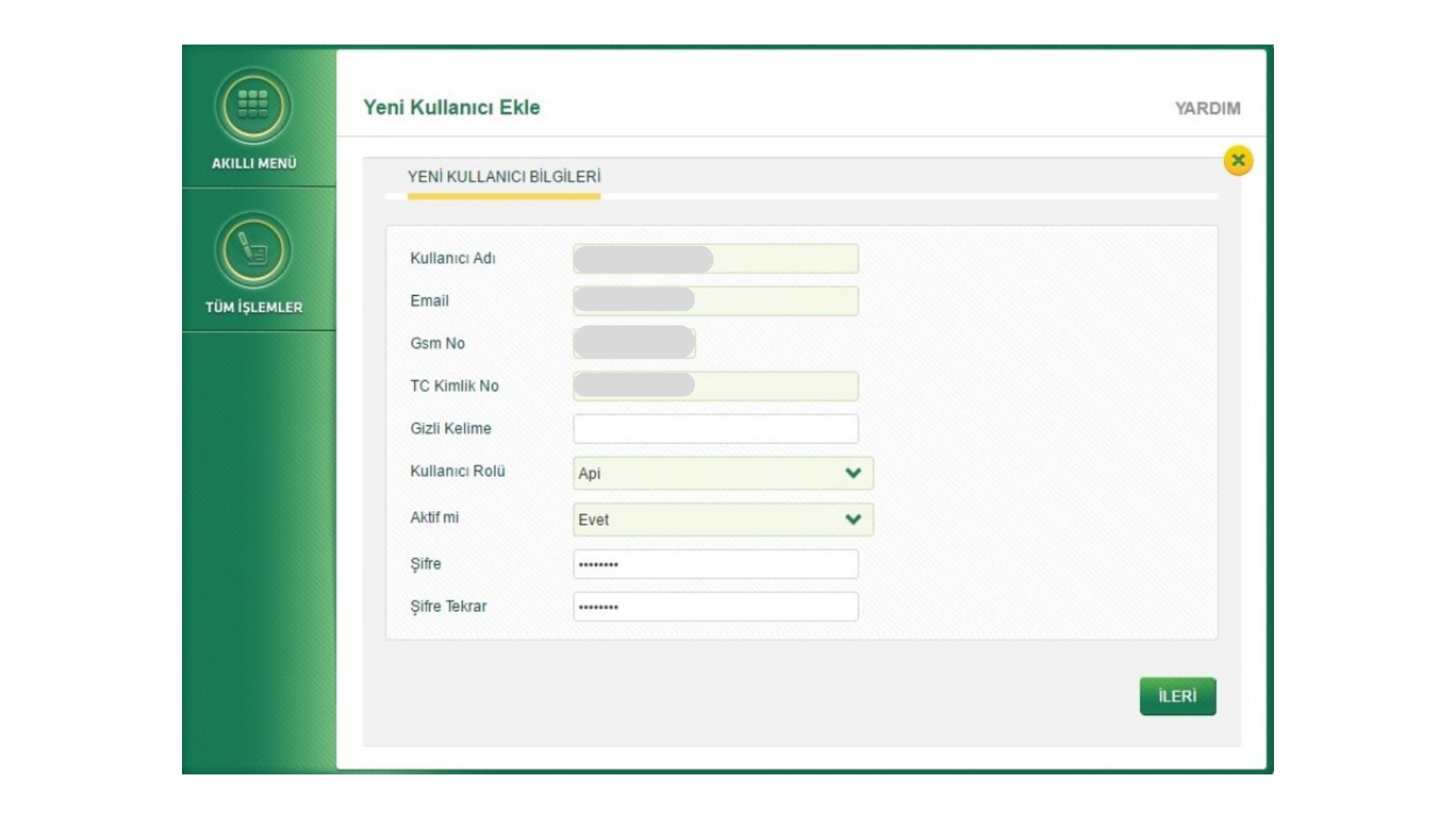 Virtual POS Settings in Panel