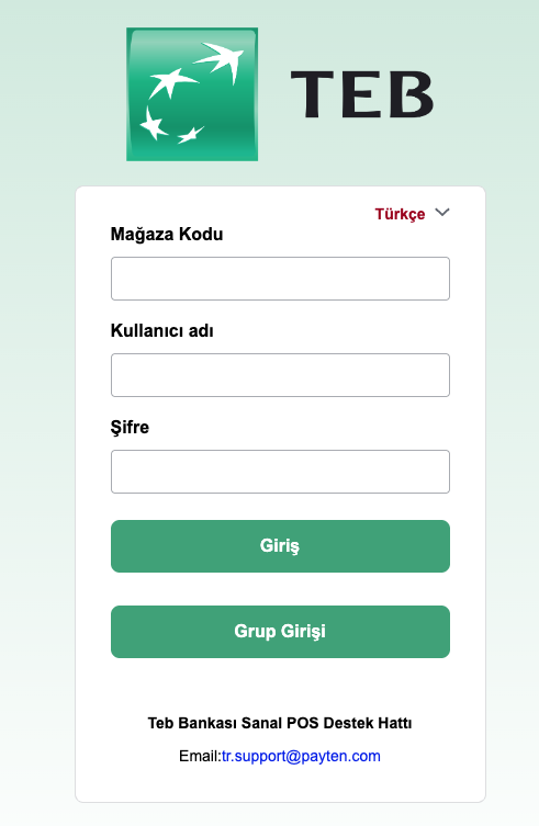 Virtual POS Settings in Panel