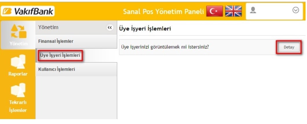 Virtual POS Settings in Panel