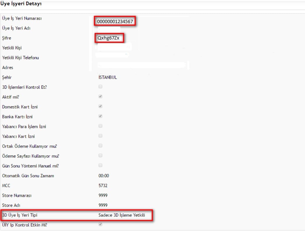 Virtual POS Settings in Panel