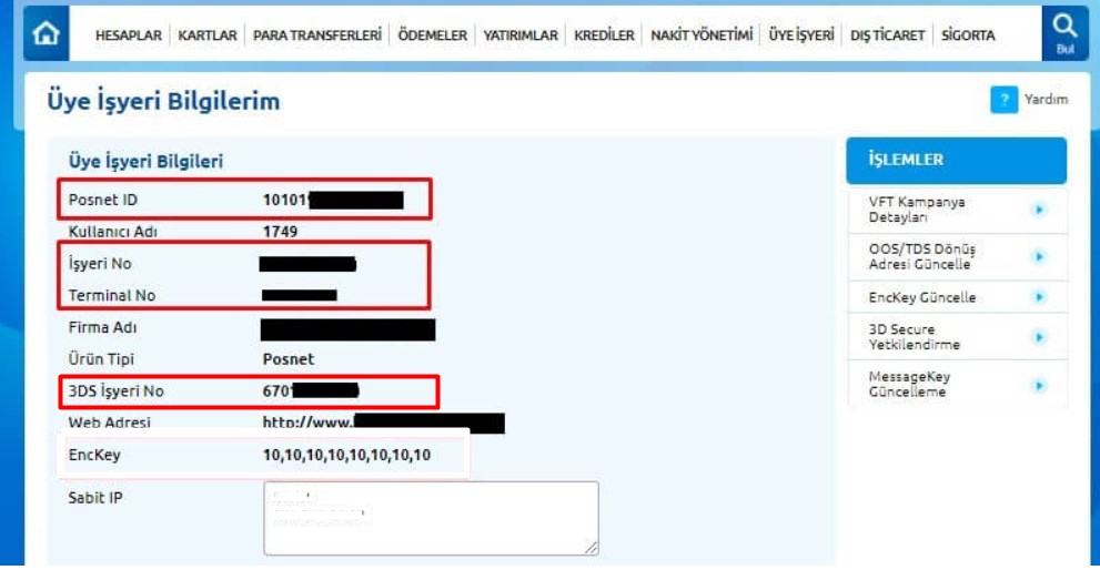 Virtual POS Settings in Panel
