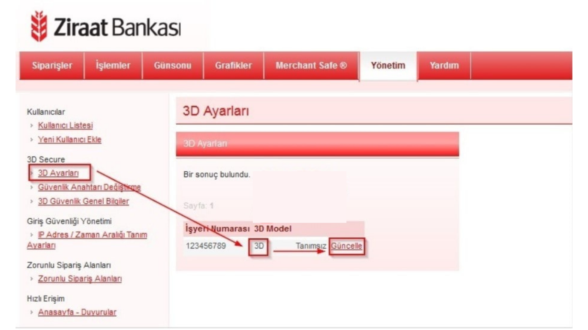 Virtual POS Settings in Panel