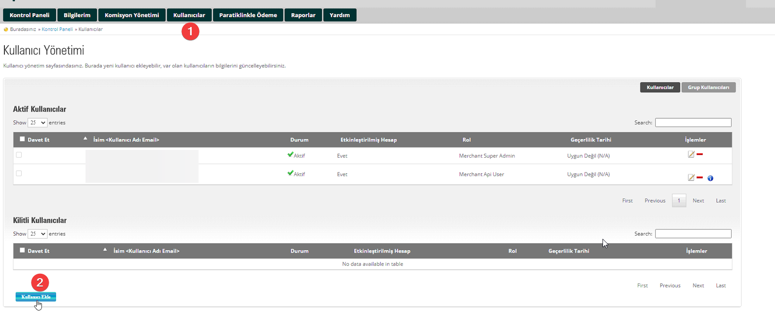 Virtual POS Settings in Panel