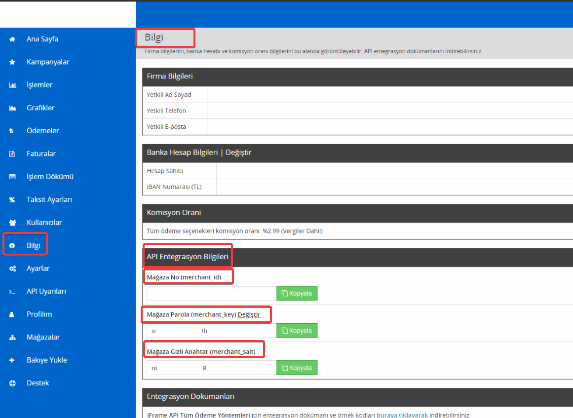 Virtual POS Settings in Panel