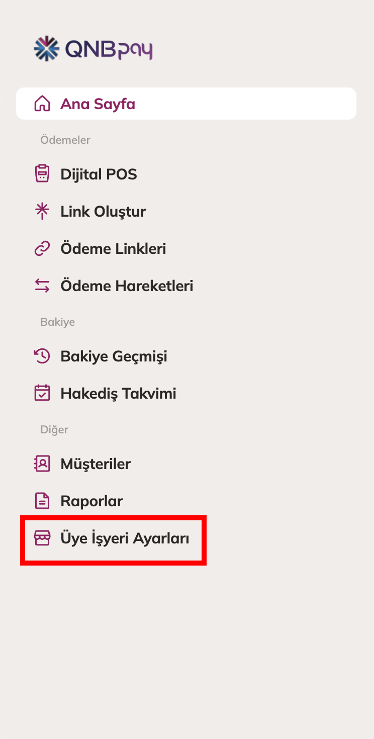 Virtual POS Settings in Panel