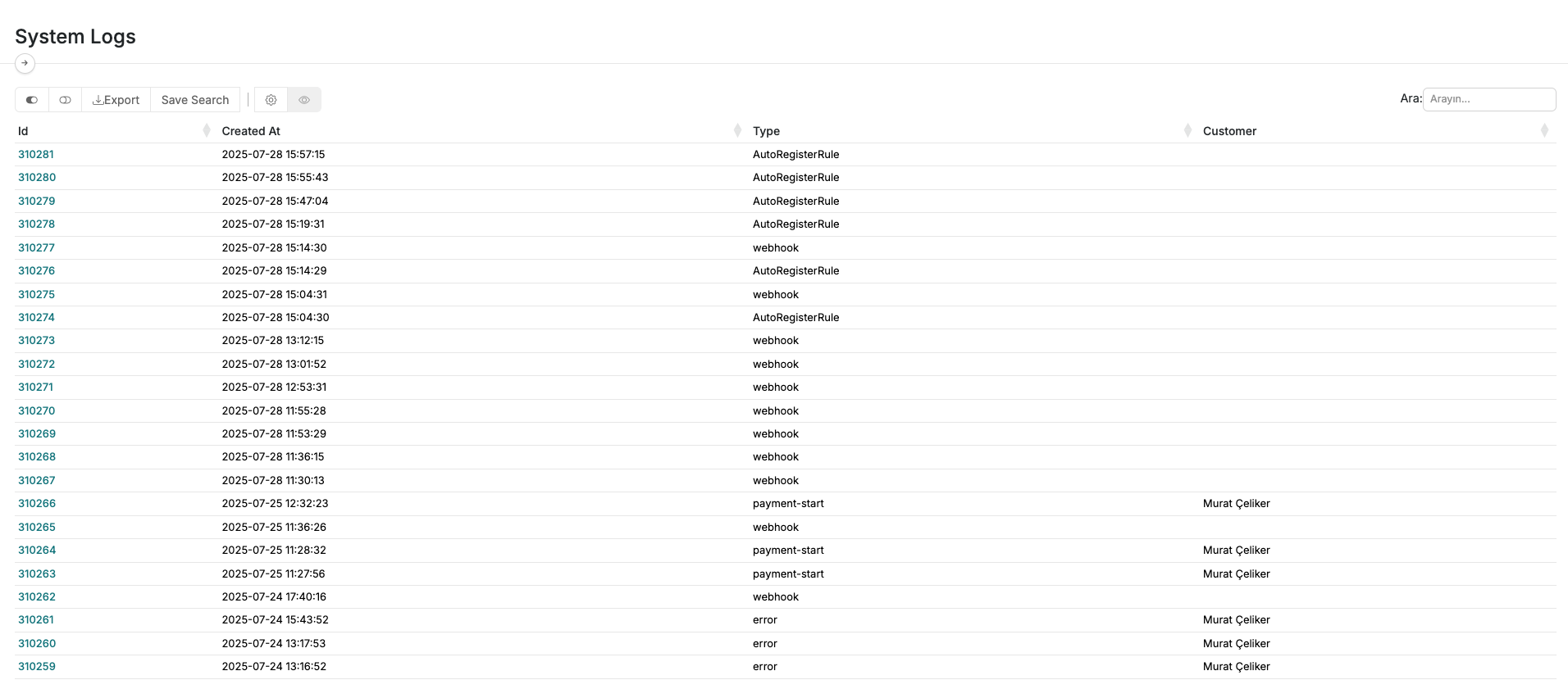 System Logs